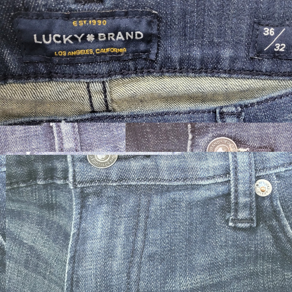 Lucky Brand Men's 410 Athletic Slim Blue Jeans Size 36/32 Excellent Condition - Picture 8 of 11